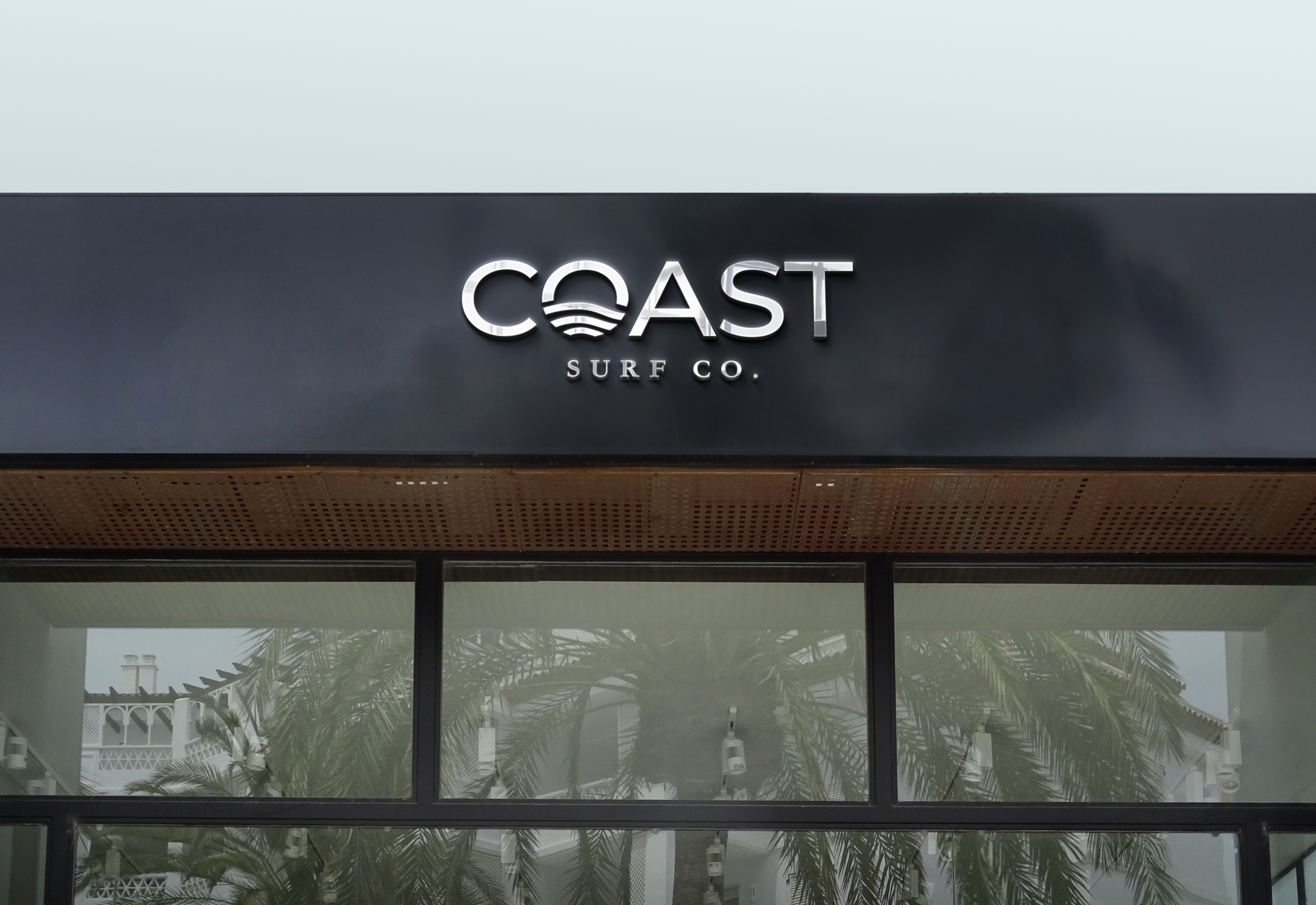 Anders brand wordmark in white placed on top of an image of a modern interior design.