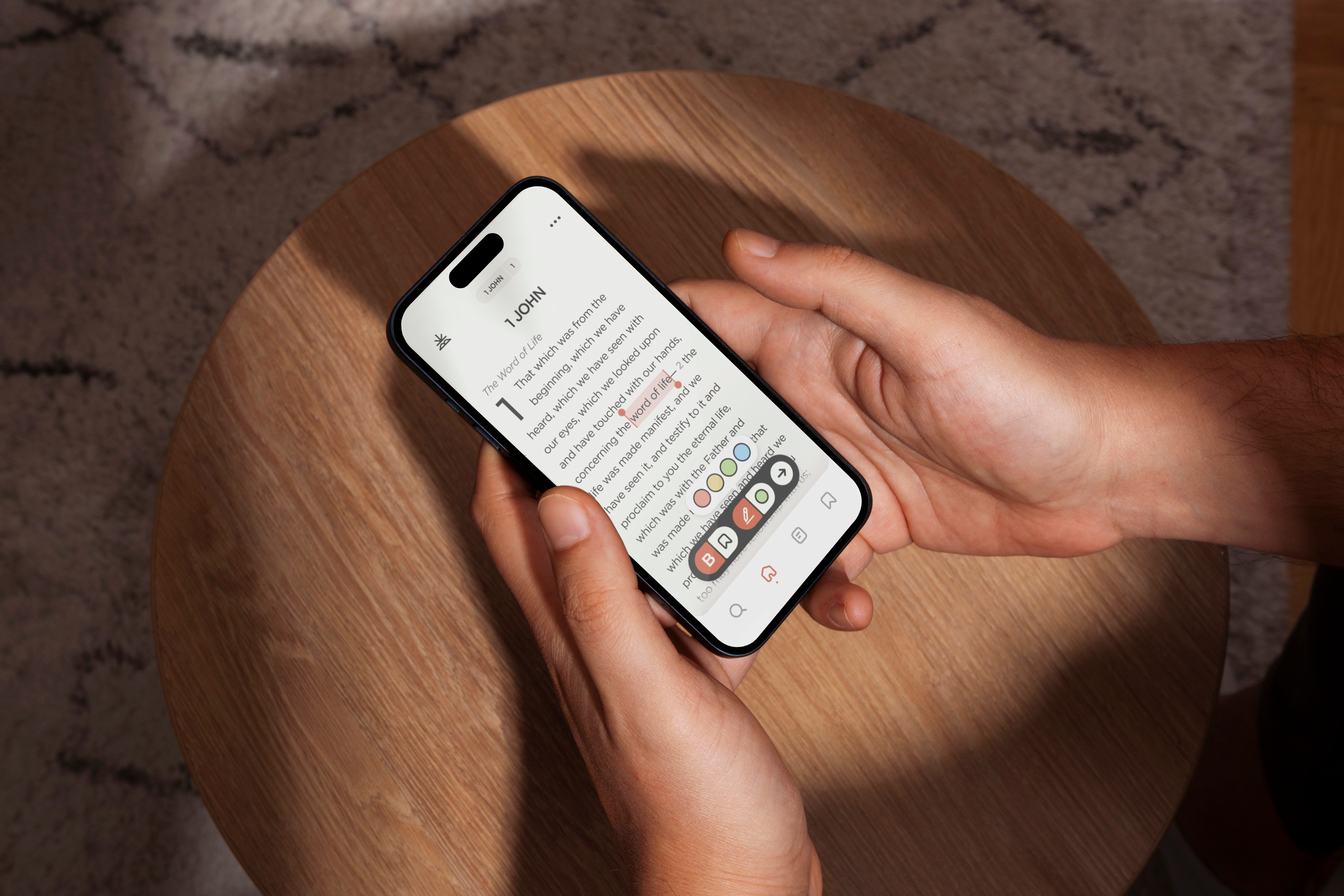 Stationery design of letterhead and business cards for the company Anders on top of a blurred photo of a house interior.