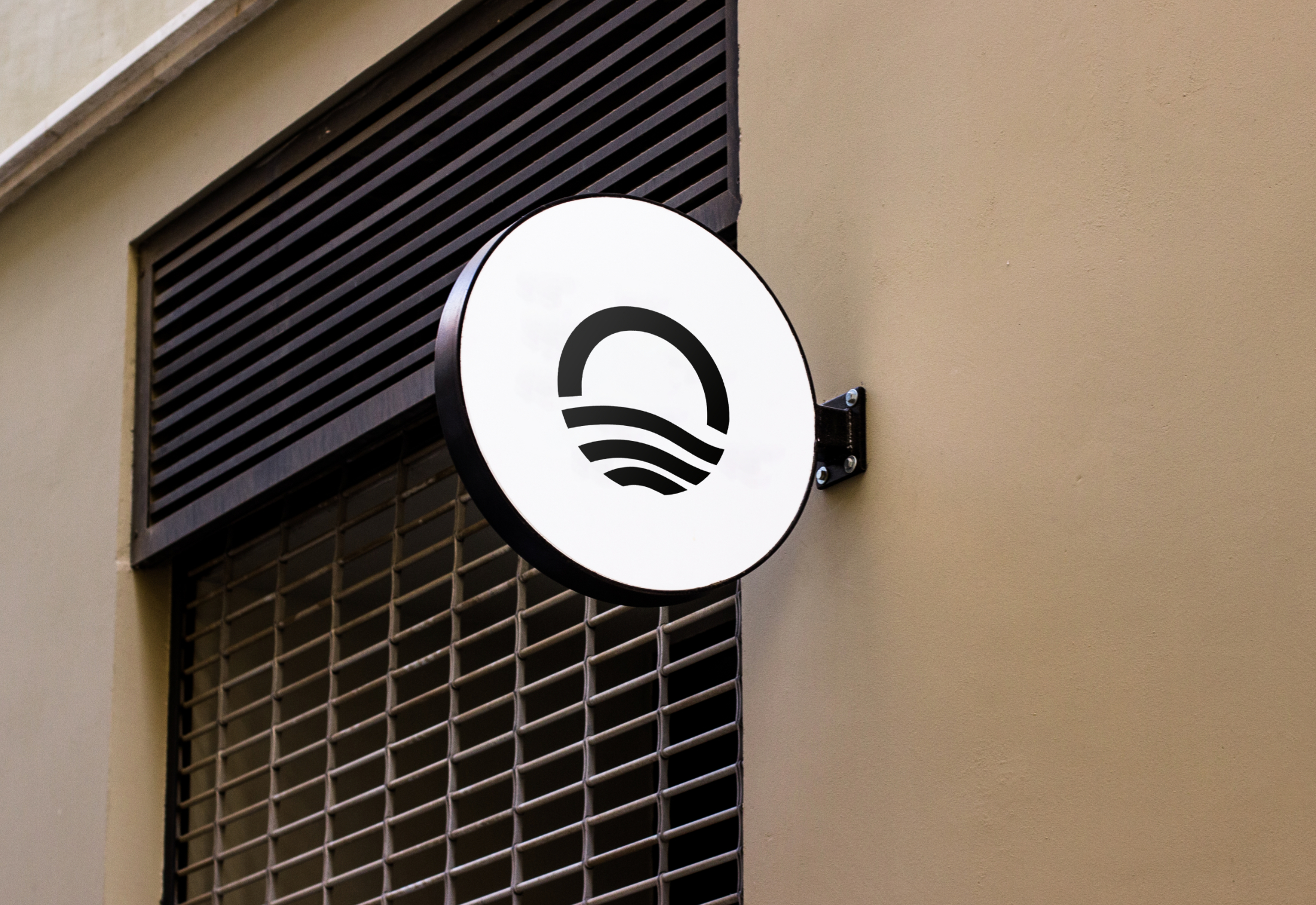 Stationery design of letterhead and business cards for the company Anders on top of a blurred photo of a house interior.